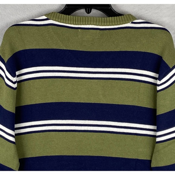 Club Room Men's Large Striped Long Sleeve V-Neck Sweater Pine Brook NEW - Picture 7 of 10